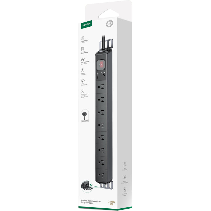 UGREEN 8-Outlet Rackmount PDU Surge Protector