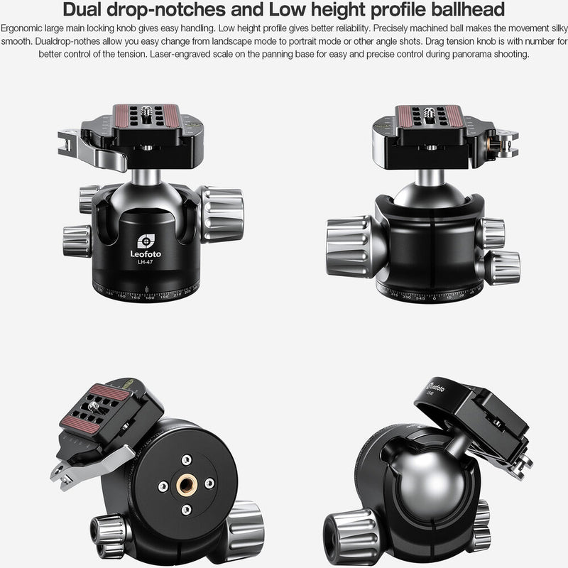 Leofoto LS-365CX Carbon Fiber Tripod with LH-47LR Ball Head