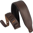 Levy's Amped Leather Series Guitar Strap (Dark Brown)