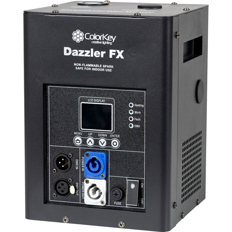 ColorKey Dazzler FX MK2 Cold Spark Machines with Road Case (Black, 2-Pack)