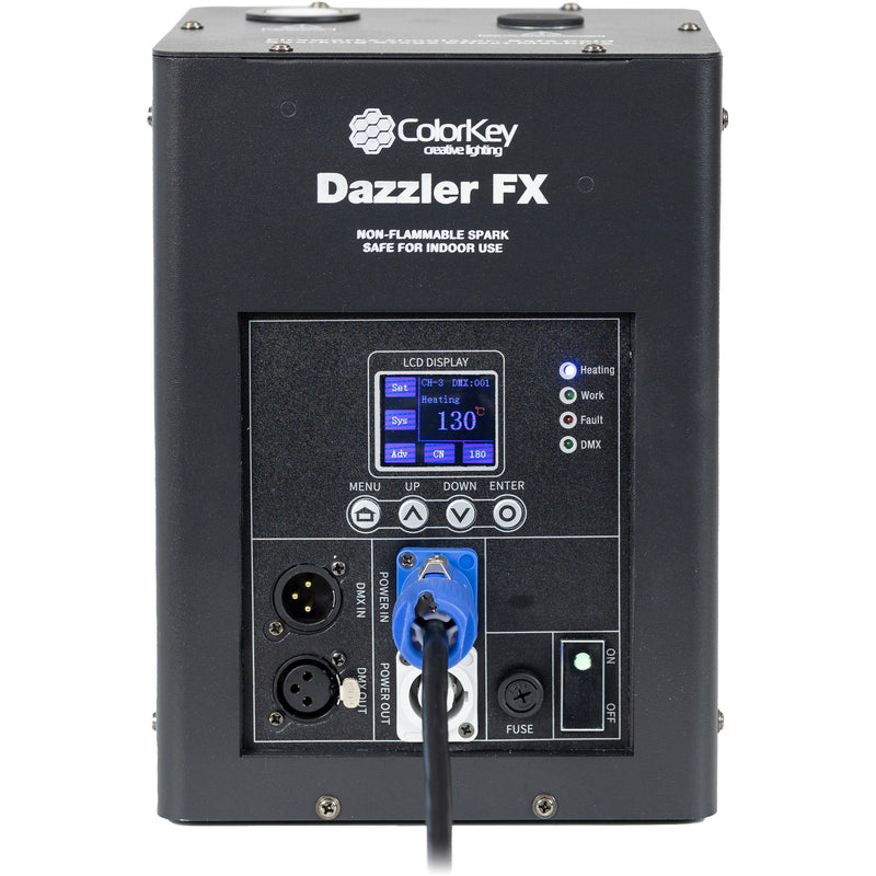 ColorKey Dazzler FX MK2 Cold Spark Machines with Road Case (Black, 2-Pack)