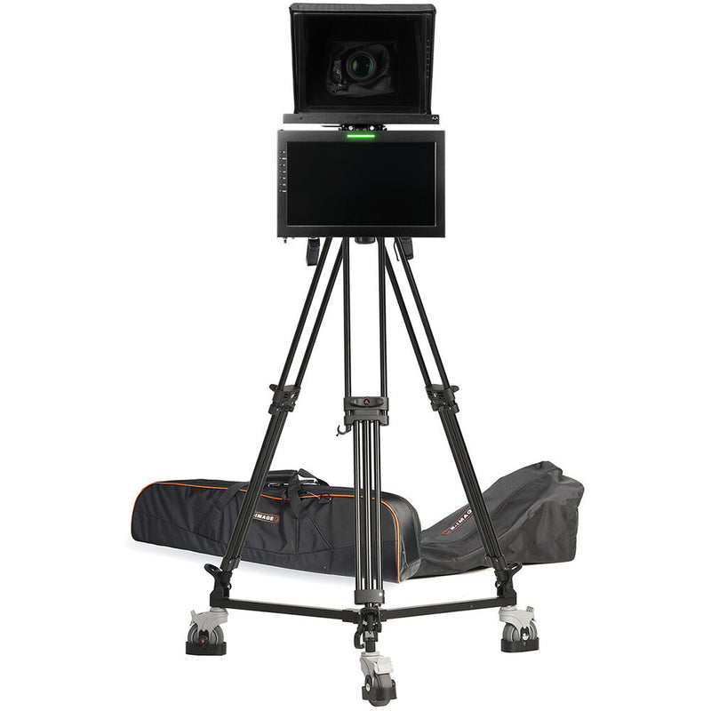 ikan 19" High-Bright SDI Teleprompter with Talent Monitor, Tripod & Dolly Turnkey