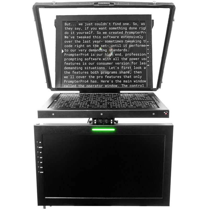 ikan 19" High-Bright SDI Teleprompter with Talent Monitor, Tripod & Dolly Turnkey