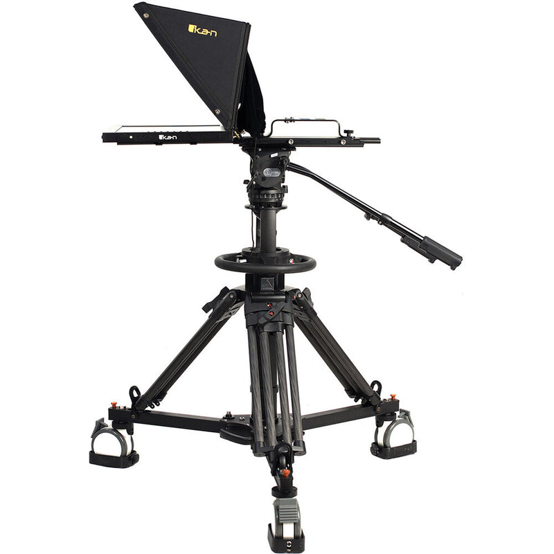 ikan 19" High-Bright HDMI Teleprompter with Talent Monitor, Pedestal & Dolly Turnkey