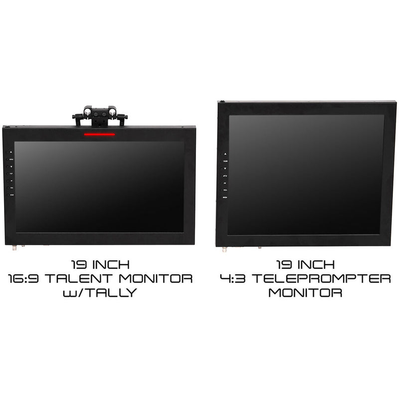 ikan 19" High-Bright HDMI Teleprompter with Talent Monitor, Tripod & Dolly Turnkey