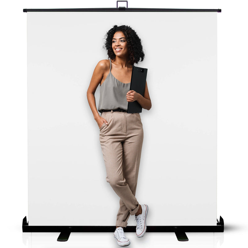 KHOMO GEAR Collapsible Chroma-Key Backdrop Screen (White, 62 x 77")