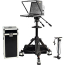 ikan 19" High-Bright HDMI Teleprompter with Pedestal & Dolly Turnkey