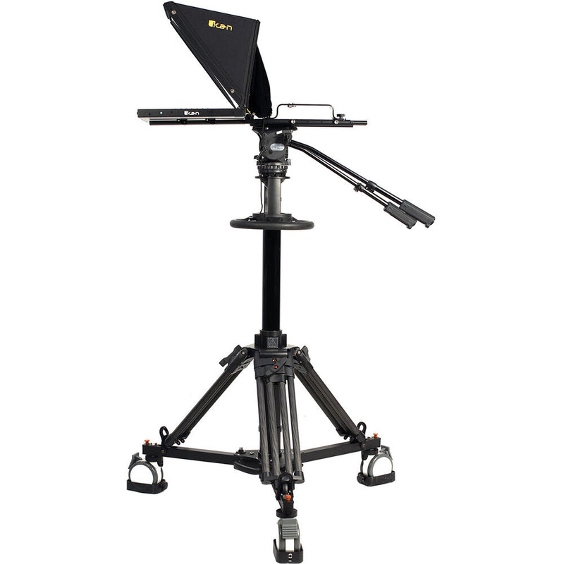 ikan 19" High-Bright HDMI Teleprompter with Pedestal & Dolly Turnkey