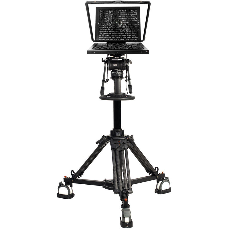 ikan 19" High-Bright HDMI Teleprompter with Pedestal & Dolly Turnkey