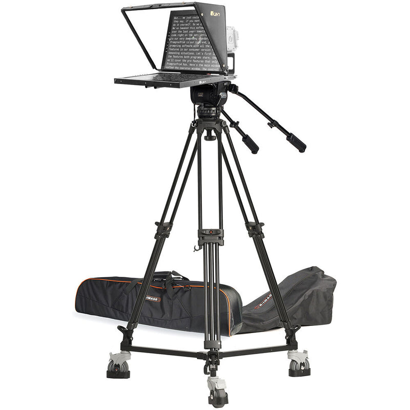 ikan 19" High-Bright HDMI Teleprompter with Tripod & Dolly Turnkey