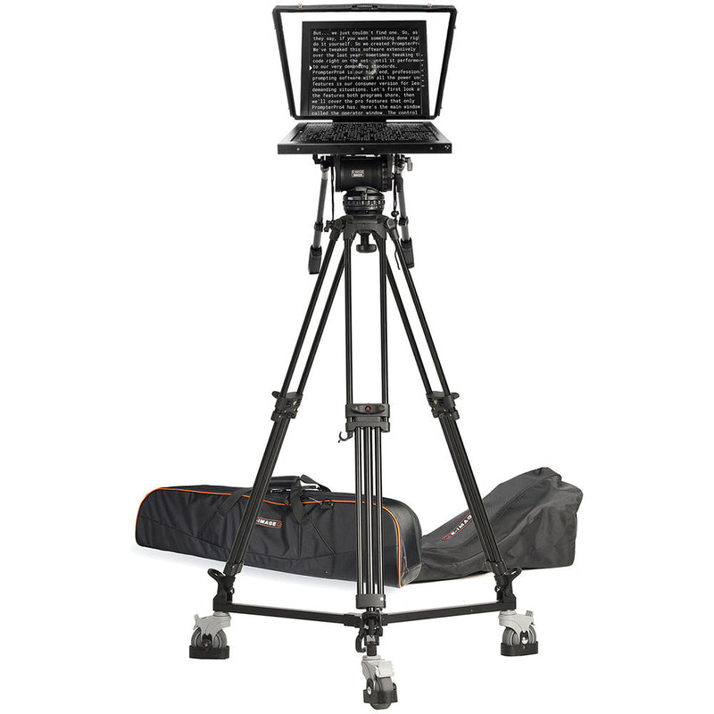 ikan 19" High-Bright HDMI Teleprompter with Tripod & Dolly Turnkey