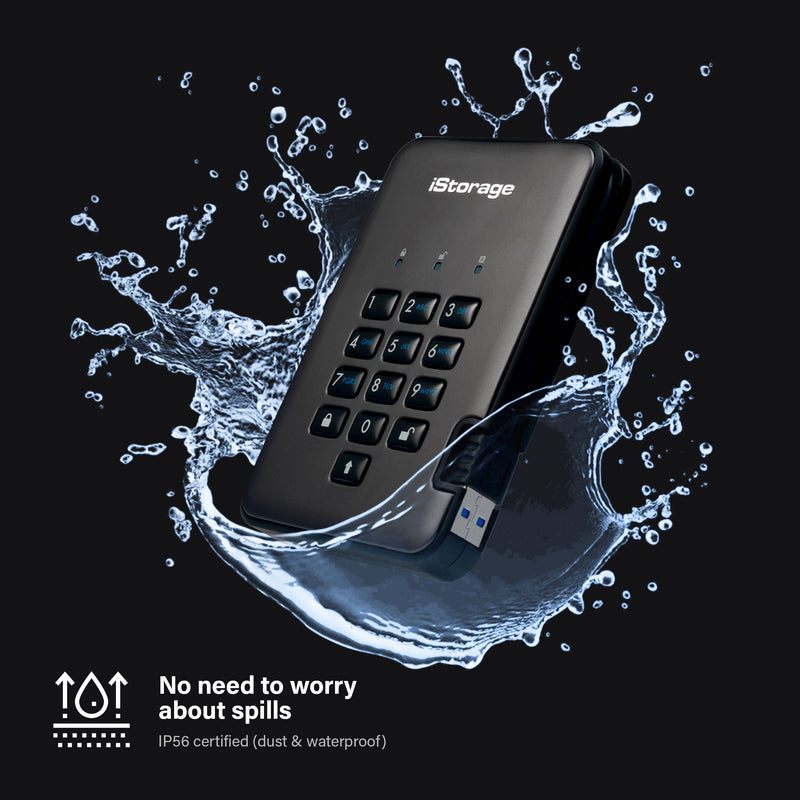 Istorage 16TB diskAshur2 USB 3.1 Encrypted Portable SSD (Phantom Black)