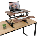 Mount-It! Standing Desk Converter (30", Dark Walnut Woodgrain)