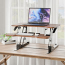 Mount-It! Standing Desk Converter (30", Dark Walnut Woodgrain)