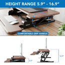Mount-It! Standing Desk Converter (30", Dark Walnut Woodgrain)