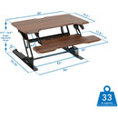Mount-It! Standing Desk Converter (30", Dark Walnut Woodgrain)