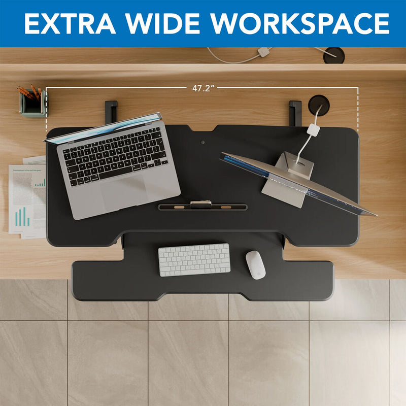 Mount-It! Large Standing Desk Converter (Black, 47")
