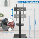 Mount-It! MI-1877 Height Adjustable TV Stand with Shelf for Up to 55" Displays