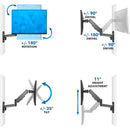 Mount-It! MI-3753B Height-Adjustable Monitor Wall Mount for Up to 32" Displays (Black)