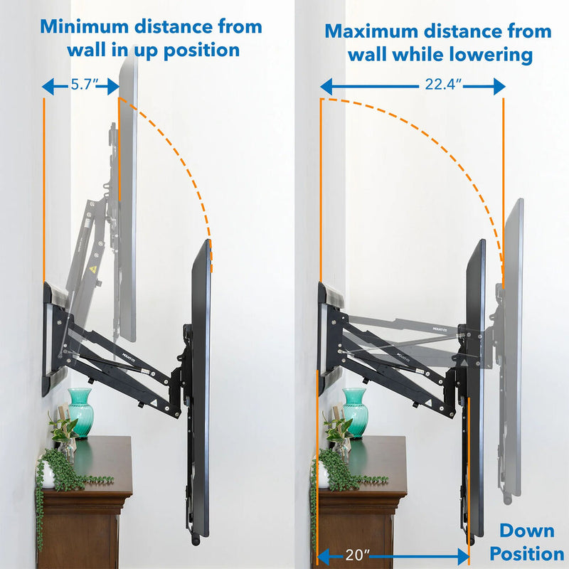 Mount-It! MI-384L Pull-Down Fireplace TV Mount for 65 to 85" Displays