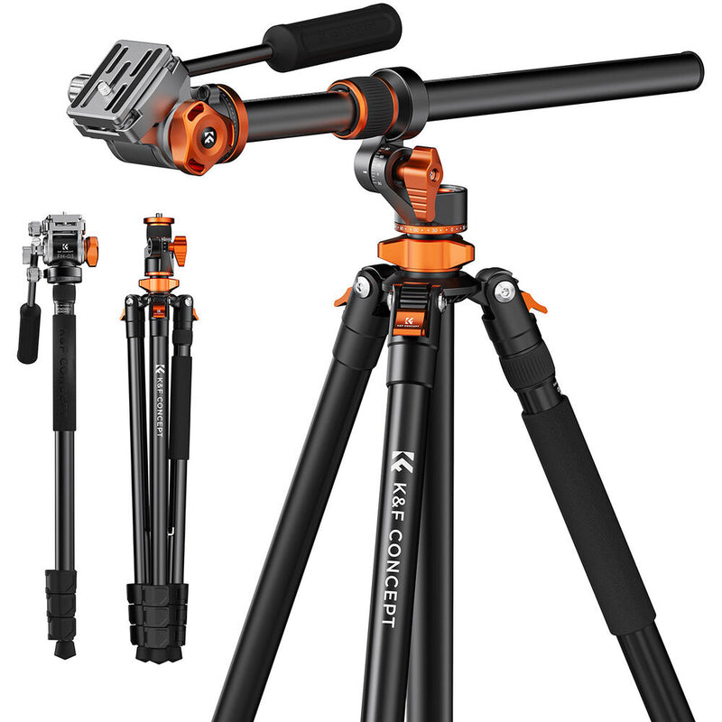 K&F Concept T254A7 Video Tripod with FH-03 Fluid Head