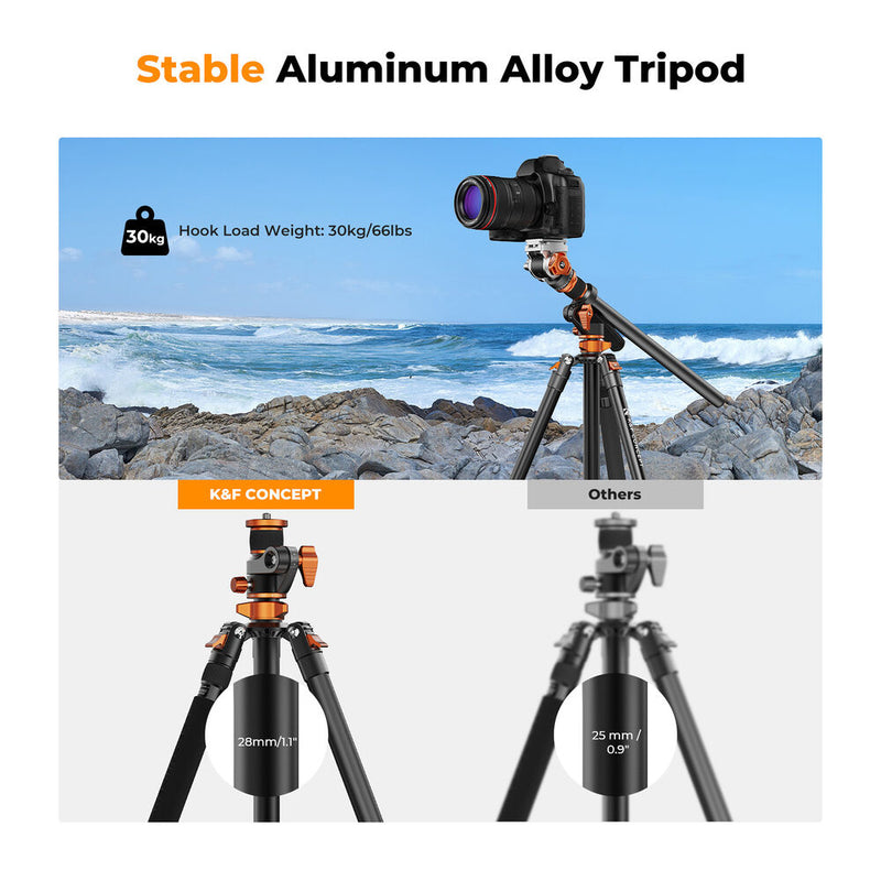 K&F Concept T254A7 Video Tripod with FH-03 Fluid Head