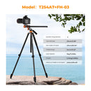 K&F Concept T254A7 Video Tripod with FH-03 Fluid Head