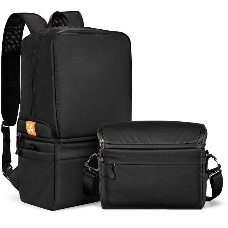 K&F Concept 2-in-1 Camera Backpack / Shoulder Bag (Black, 22L)