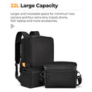 K&F Concept 2-in-1 Camera Backpack / Shoulder Bag (Black, 22L)