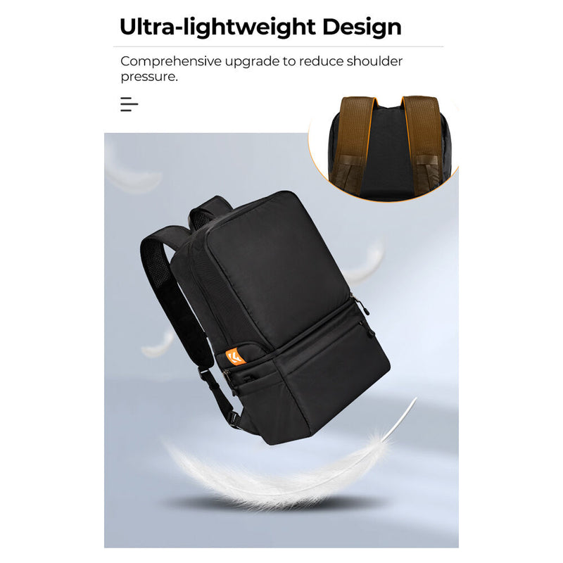 K&F Concept 2-in-1 Camera Backpack / Shoulder Bag (Black, 22L)