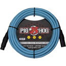 Pig Hog Hex Series XLR Microphone Cable (Daphne Blue, Straight to Straight, 15')