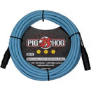Pig Hog Hex Series XLR Microphone Cable (Daphne Blue, Straight to Straight, 20')