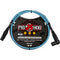 Pig Hog Hex Series XLR Microphone Cable (Daphne Blue, Straight to Right Angle, 3')
