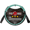 Pig Hog Hex Series XLR Microphone Cable (Seafoam Green, Straight to Right Angle, 3')