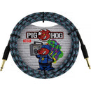 Pig Hog Vintage Series 1/4" Instrument Cable (Blue Graffiti, Straight to Straight, 10')