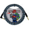 Pig Hog Vintage Series 1/4" Instrument Cable (Blue Graffiti, Straight to Right-Angle, 10')