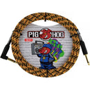 Pig Hog Vintage Series 1/4" Instrument Cable (Orange Graffiti, Straight to Right-Angle, 10')