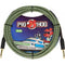 Pig Hog Vintage Series 1/4" Instrument Cable (Jamaican Green, Straight to Straight, 10')