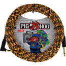 Pig Hog Vintage Series 1/4" Instrument Cable (Orange Graffiti, Straight to Right-Angle, 20')