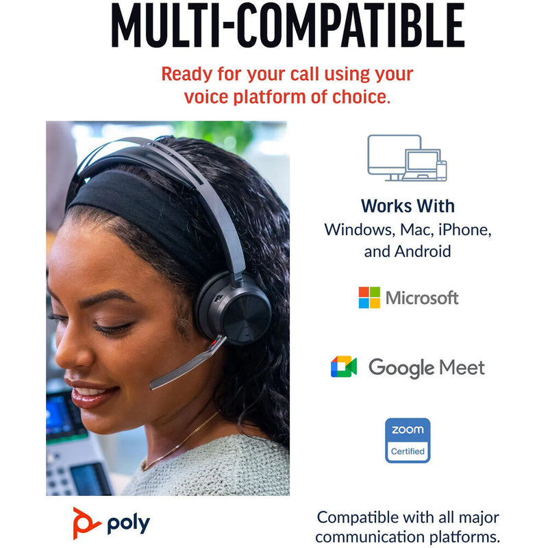 Poly Voyager Focus 2 UC Stereo Bluetooth Headset