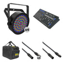 CHAUVET DJ SlimPAR 64 RGBA ILS LED PAR Wash Light Kit with Controller, Bag, and DMX Cables