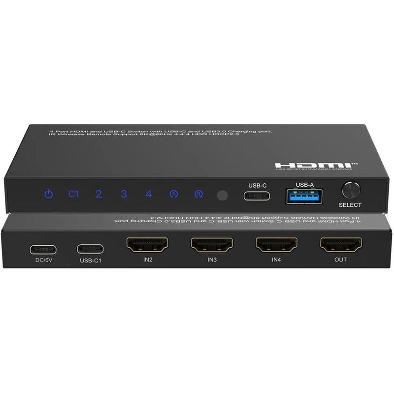 DVDO 8K 4x1 Switcher with 1 USB-C & 3 HDMI Inputs