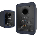 Kanto Living Ren 2-Way Active Wireless Bookshelf Speakers (Pair, Matte Blue)