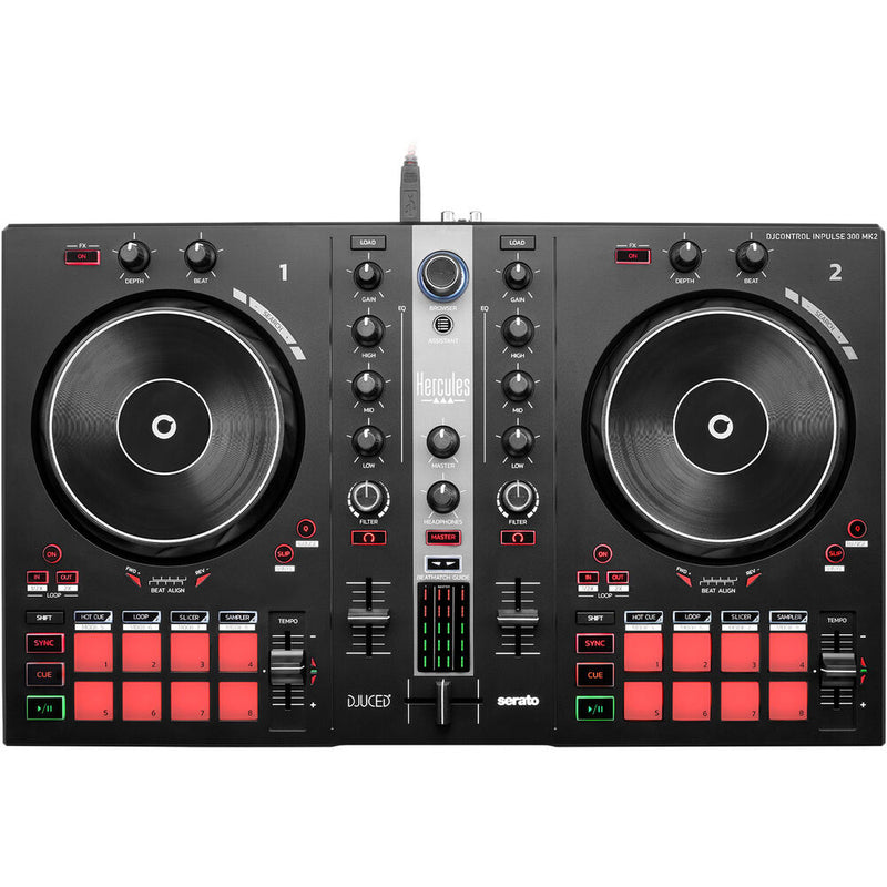 Hercules DJ Essential Kit with DJControl Inpulse 300 Controller, Monitors, and Headphones