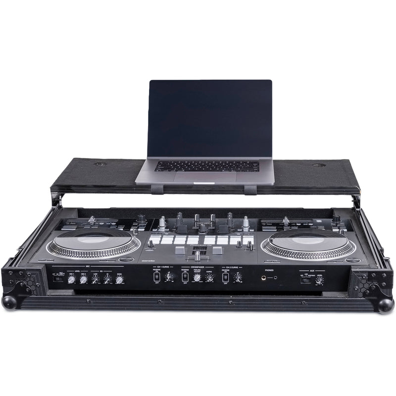 Headliner Flight Case with Laptop Platform and Wheels for Pioneer DJ DDJ-REV7 (Pitch Black)