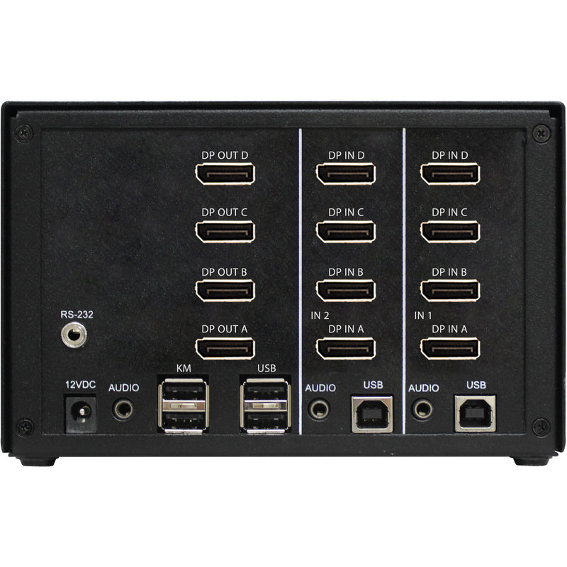 Smart-AVI 2-Port Quad-Head DisplayPort KVM Switch with Audio and USB 2.0 Support