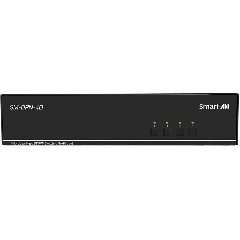 Smart-AVI 4-Port Dual-Head DisplayPort KVM Switch with USB 2.0 and Audio