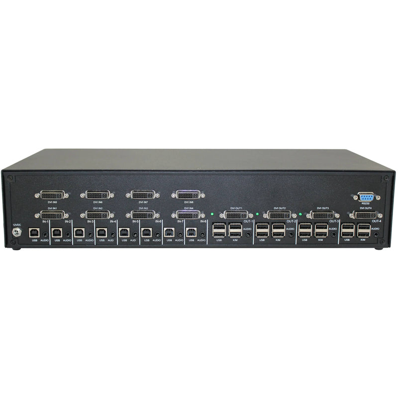 Smart-AVI 8-Port DVI-D KVM Matrix Switch with Audio and USB 2.0 Support (4-Users)