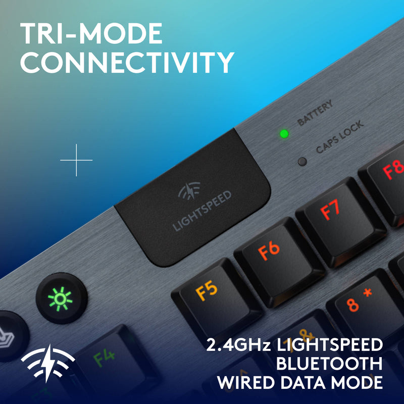 Logitech G G915 X LIGHTSPEED TKL LP Wireless RGB Mechanical Gaming Keyboard (Carbon, GL Clicky)