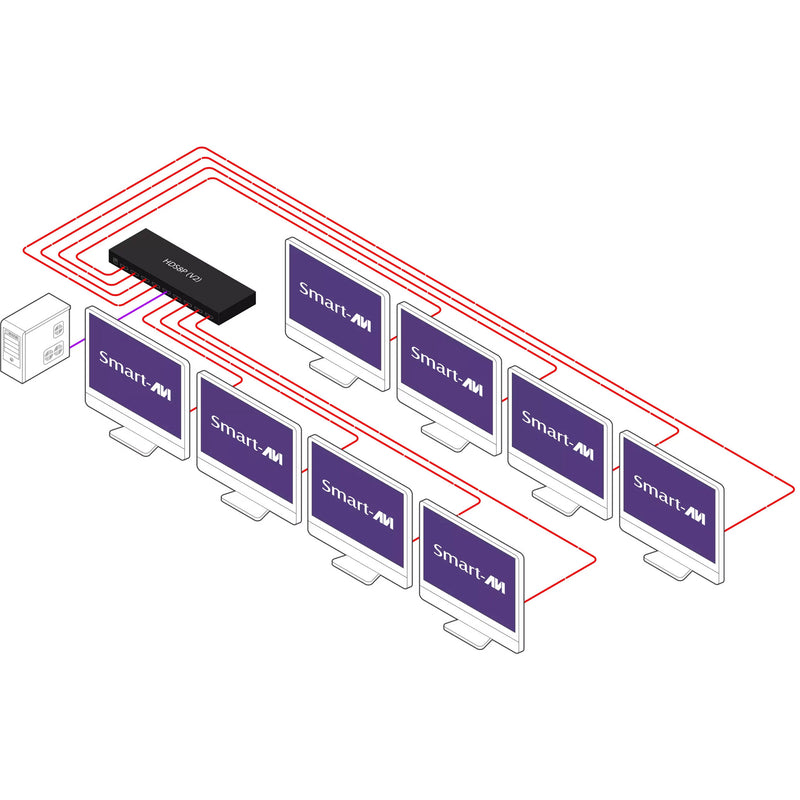 Smart-AVI HDS8P-V2-S 8-Port HDMI Splitter Version 2